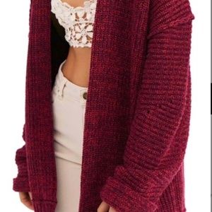 Free People Plum Blossom Combo Cardigan NWT
